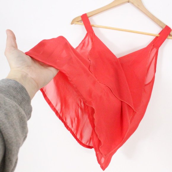 *Seduction Coral Tiered Ruffle Tank Cami, Small - Picture 5 of 9